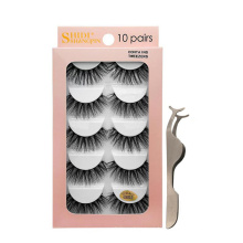 mink eyelashes 10 pairs natural thick eyelashes Tweezers lash kit private label eyelashes wholesale